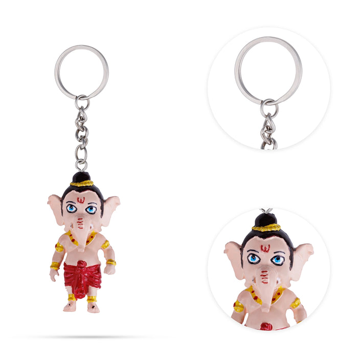 Ganesh Murti Design Key Chain - 0.25 X 2.75 Inches | Key Ring/ Key Holder For Gifting, Car And Bike - Key Chain & Key Holder