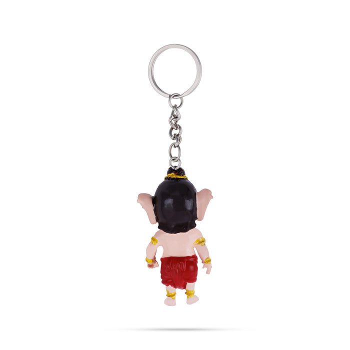 Ganesh Murti Design Key Chain - 0.25 X 2.75 Inches | Key Ring/ Key Holder For Gifting, Car And Bike - Key Chain & Key Holder