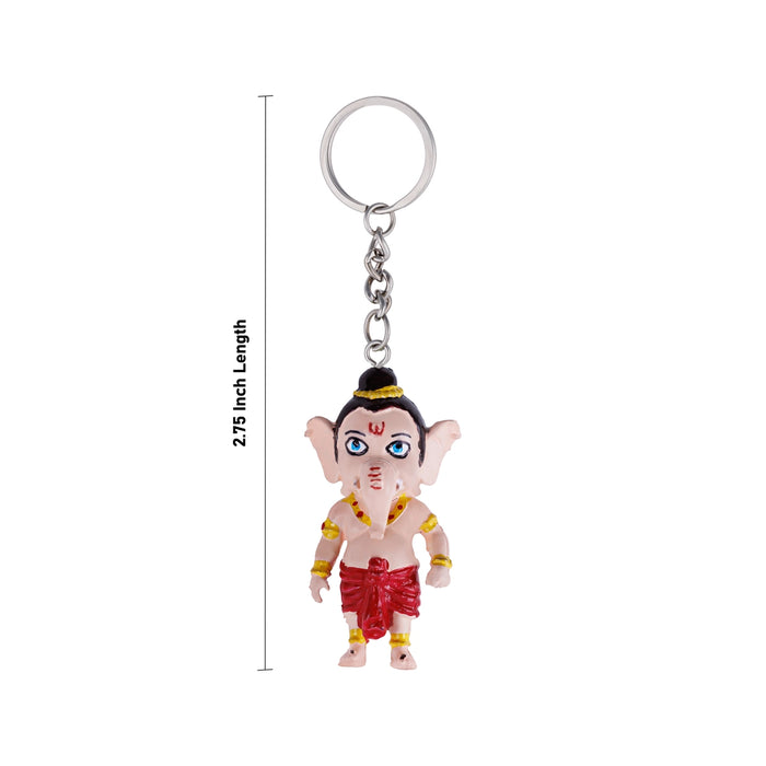 Ganesh Murti Design Key Chain - 0.25 X 2.75 Inches | Key Ring/ Key Holder For Gifting, Car And Bike - Key Chain & Key Holder