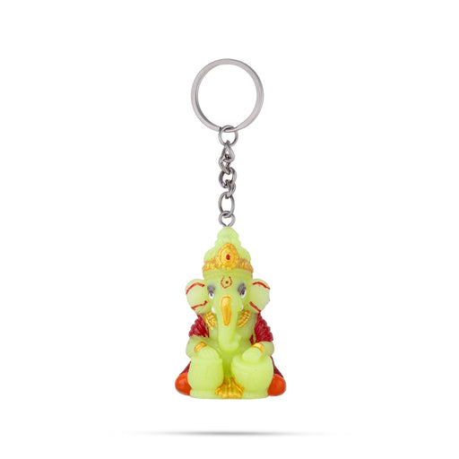 Ganesha with Tabla Key Chain - 2.25 x 1 Inches | Key Ring / Cute Keychain for Bike - Key Chain & Key Holder