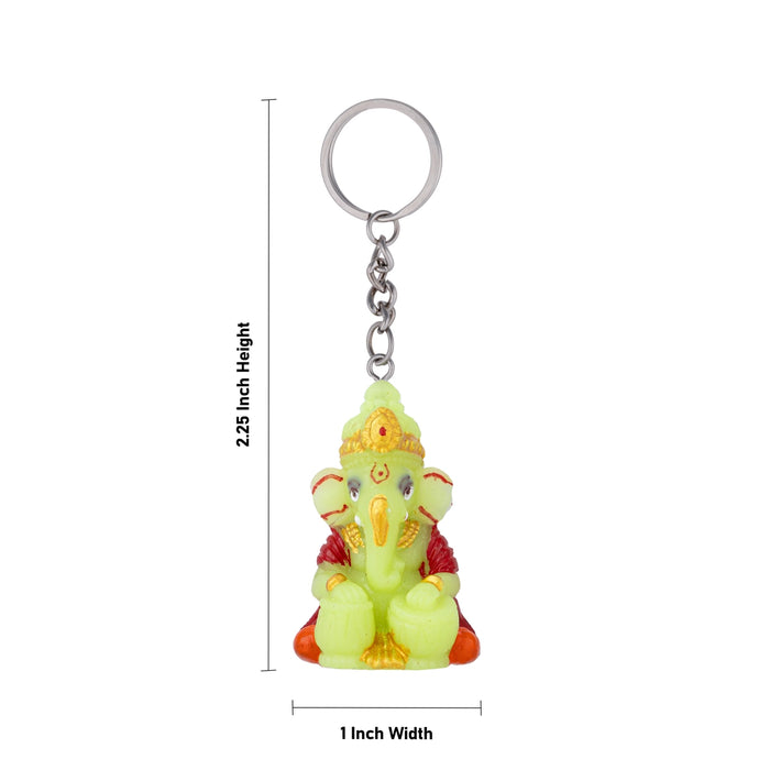 Ganesha with Tabla Key Chain - 2.25 x 1 Inches | Key Ring / Cute Keychain for Bike - Key Chain & Key Holder