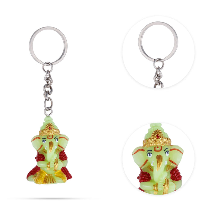 Ganesh Murti Design Key Chain - 0.75 X 2.25 Inches | Key Ring/ Key Holder For Gifting, Car And Bike - Key Chain & Key Holder