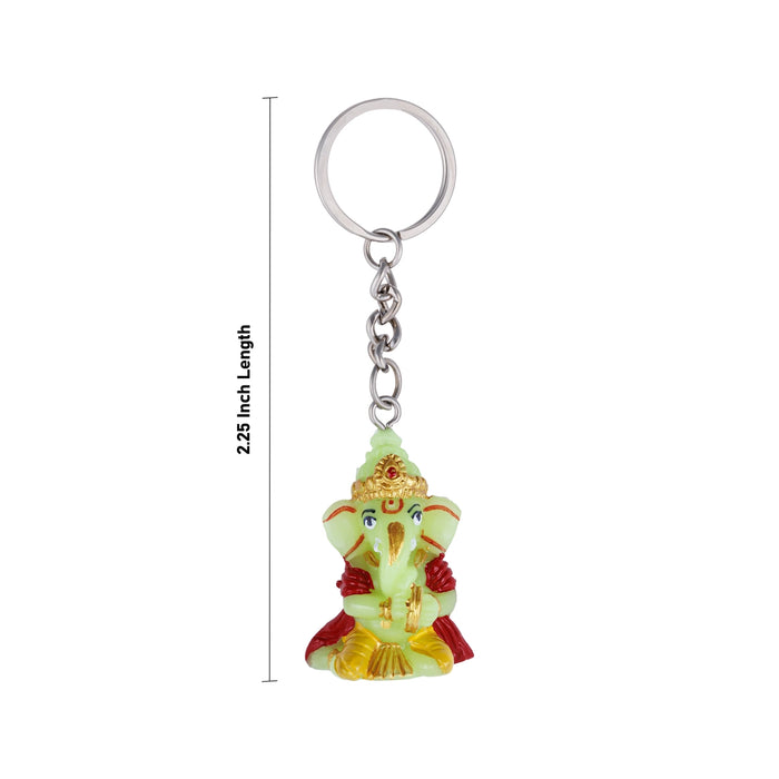 Ganesh Murti Design Key Chain - 0.75 X 2.25 Inches | Key Ring/ Key Holder For Gifting, Car And Bike - Key Chain & Key Holder