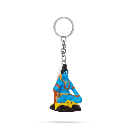 Shankar Sitting Key Chain - 2 x 1 Inches | Key Ring / Cute Keychain for Bike - Key Chain & Key Holder