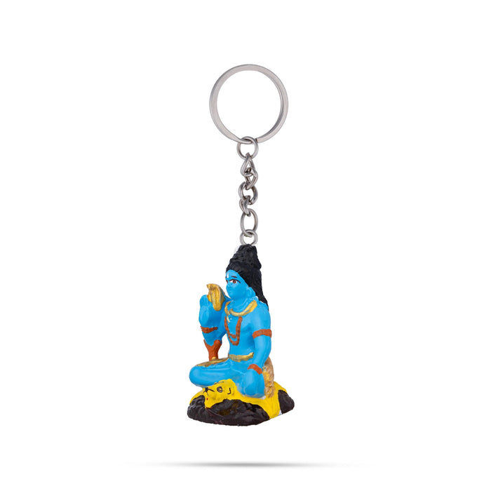 Shankar Sitting Key Chain - 2 x 1 Inches | Key Ring / Cute Keychain for Bike - Key Chain & Key Holder