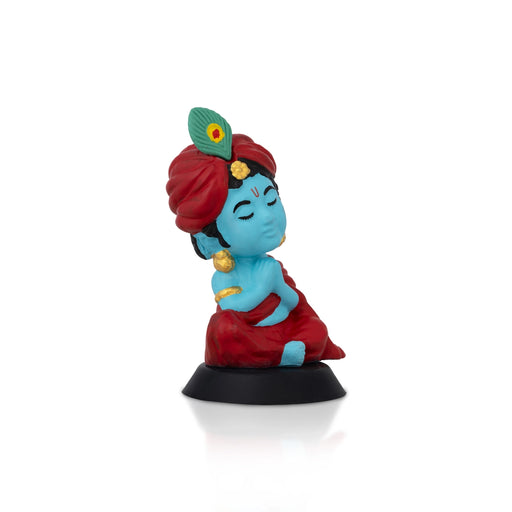 Bhakti Krishna Murti - 3.5 X 2 Inches | Car Dashboard Decor/ Blue Colour Krishna Idol For Home Decoration - Car Stand & Car Accessories