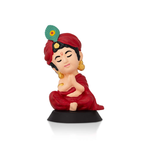 Bhakti Krishna Murti - 3.5 X 2 Inches | Car Dashboard Decor/ Skin Colour Krishna Idol For Home Decoration - Car Stand & Car Accessories