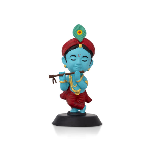 Bhakti Krishna Murti - 4 X 2 Inches | Car Dashboard Decor/ Blue Colour Krishna Idol For Home Decoration - Car Stand & Car Accessories
