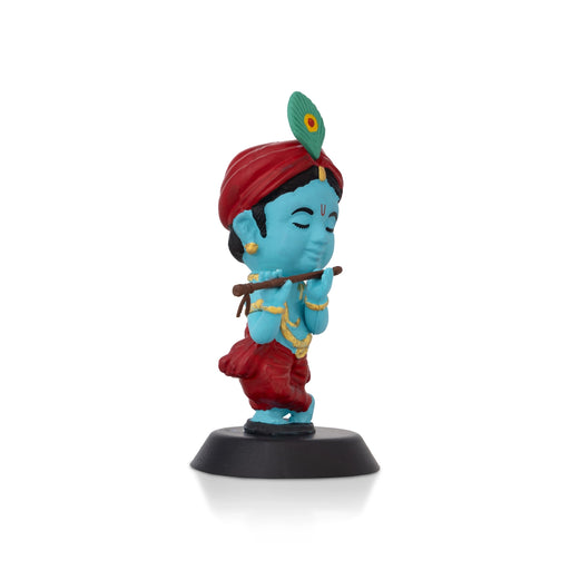 Bhakti Krishna Murti - 4 X 2 Inches | Car Dashboard Decor/ Blue Colour Krishna Idol For Home Decoration - Car Stand & Car Accessories