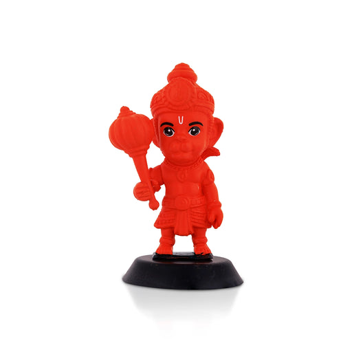 Anjaneya Statue Car Dashboard Stand - 3.75 X 1.5 Inches | Car Decor/ Red Colour Hanuman Statue For Gifting - Car Stand & Car Accessories