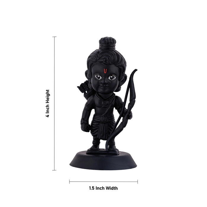Ayodhya Ram Lalla Ji Car Dashboard Stand - 4 X 1.5 Inches | Car Decor/ Black Colour Rama Idol For Gifting - Car Stand & Car Accessories