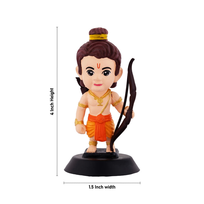 Ayodhya Ram Lalla Ji Car Dashboard Stand - 4 X 1.5 Inches | Car Decor/ Skin Colour Rama Idol For Gifting - Car Stand & Car Accessories