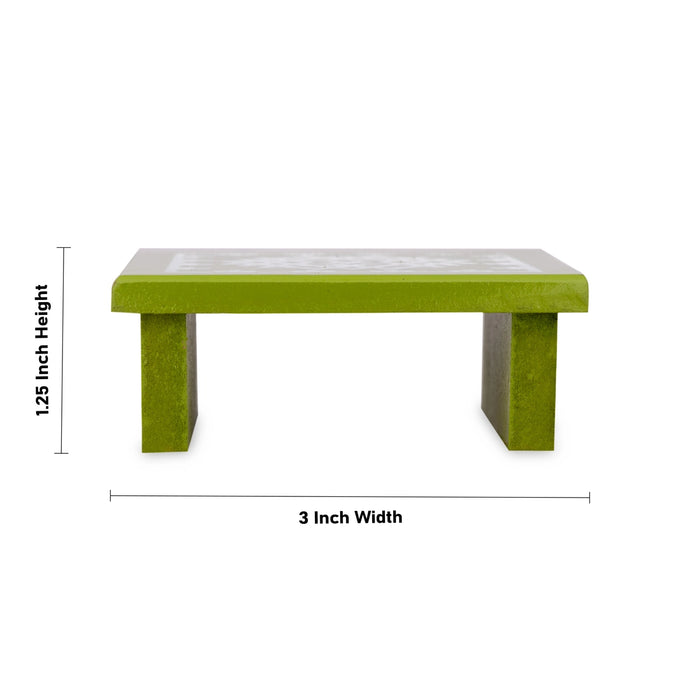 Wooden Manai Palagai - 1.25 x 3 x 3 Inches | Pooja Chowki/ Kolam Design Bajot for Pooja & Home - Pooja Aasan & Bajot & Pooja Mat