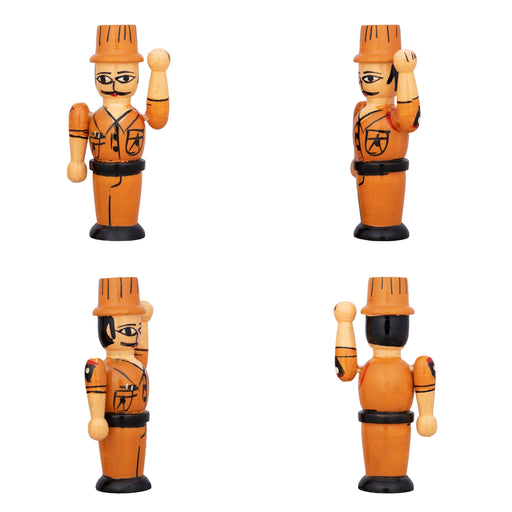 Police Pair - 4 x 2 Inches | 2 Pcs/ Wood Sculpture/ Handcrafted Wooden Toy for Kids - Traditional Games & Toys