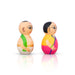 Mama Mami Pair - 3 x 1 Inches | Wood Sculpture/ Painted Wooden Toy for Table Top & Kids - Traditional Games & Toys