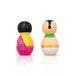 Mama Mami Pair - 3 x 1 Inches | Wood Sculpture/ Painted Wooden Toy for Table Top & Kids - Traditional Games & Toys