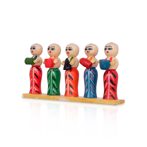 Iyer Musical Band Set - 4.25 x 7.5 Inches | Wood Sculpture/ Painted Wooden Toy for Table Top & Kids - Traditional Games & Toys
