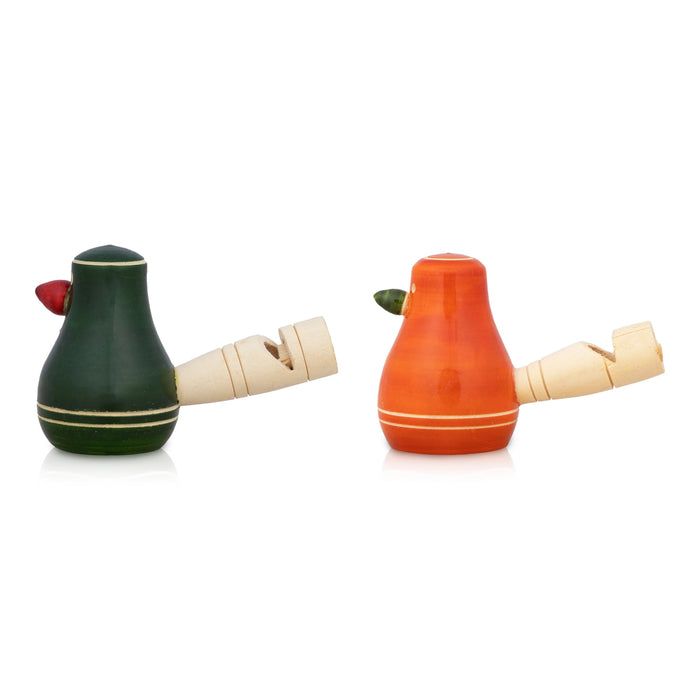 Wooden Whistle - 2 x 3 Inches | Bird Design Whistle/ Handcrafted Whistle for Kids - Traditional Games & Toys