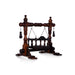 Wooden Jhula - 9.25 x 10 x 6 Inches | Handcrafted Jhoola/ Wooden Swing Jhula for Deity - Pooja Aasan & Bajot & Pooja Mat