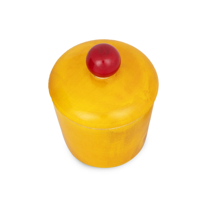 Kumkum Box - 2.5 x 2 Inches | Kumkum Bharani/ Wooden Sindoor Pot for Women & Pooja - Sindoor Box