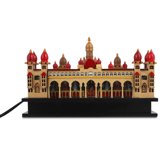 3D Wooden Palace With LED Light – 8 x 5 Inches | Wooden Mysore Palace / Palace Model for Home Decor
