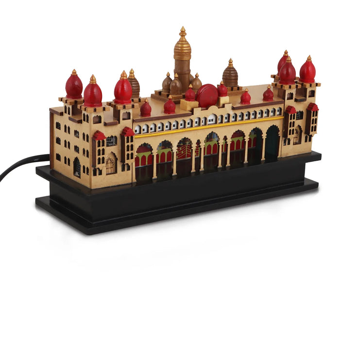 3D Wooden Palace With LED Light – 8 x 5 Inches | Wooden Mysore Palace / Palace Model for Home Decor