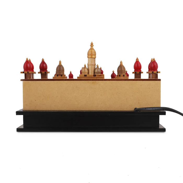 3D Wooden Palace With LED Light – 8 x 5 Inches | Wooden Mysore Palace / Palace Model for Home Decor