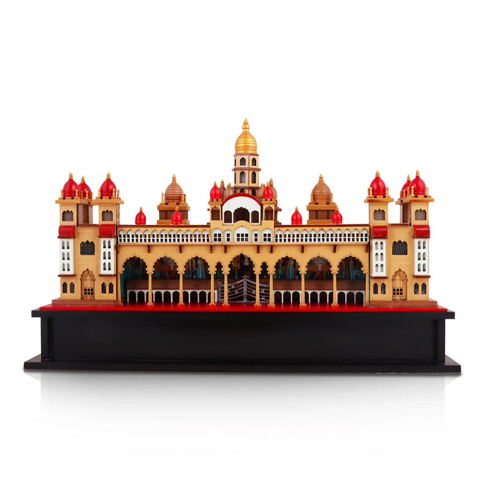 3D Wooden Palace with LED Light– 8 x 5 Inches | Wooden Mysore Palace / Mysore Palace Model for Home Decor