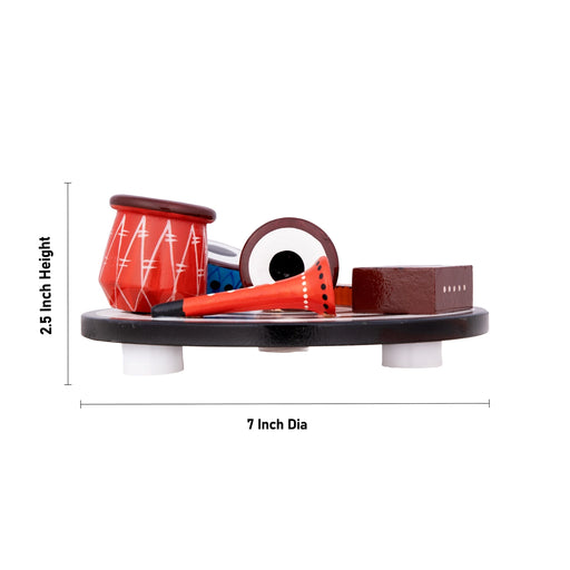 Music Instruments - 2.5 x 7 Inches | Wood Sculpture/ Hand Crafted Wooden Toy for Kids - Traditional Games & Toys