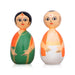 Chettiyar Chettachi Pair - 4 x 2 Inches | Wooden Statue/ Thatha Patti Pair for Home Decor - Table Stand Accessories