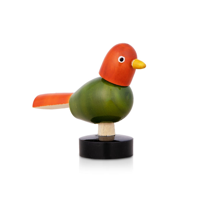 Spring Bird - 2 x 1.5 Inches | Wood Sculpture/ Wooden Statue for Home Decor - Table Stand Accessories