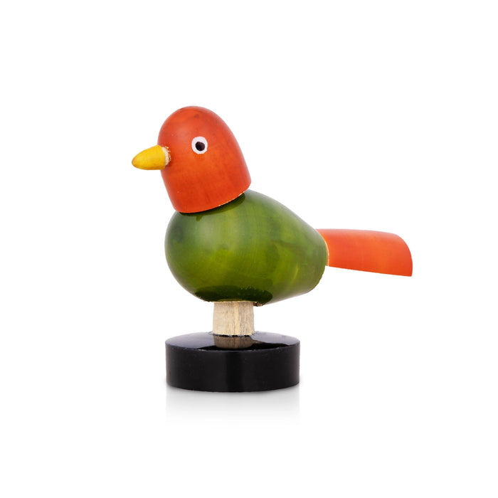 Spring Bird - 2 x 1.5 Inches | Wood Sculpture/ Wooden Statue for Home Decor - Table Stand Accessories