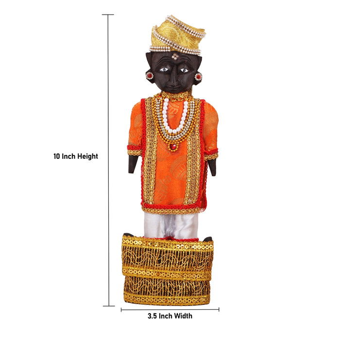 Marapachi Bommai Pair - 10 x 3.5 Inches | Marapachi Doll/ Kolu Bommai/ Decorative Doll/ Wood Sculpture for Home - Marapachi Bommai