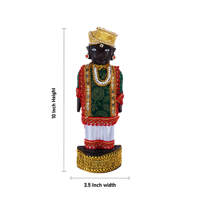 Marapachi Bommai Pair - 10 x 3.5 Inches | Marapachi Doll/ Kolu Bommai/ Decorative Doll/ Wood Sculpture for Home - Marapachi Bommai