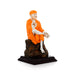 Saibaba Statue - 5 x 2.7 Inches | Saffron Finish Saibaba Idol / Saibaba Sitting Murti/ Shirdi Sai Baba Vigraham - Fibre Murties