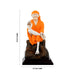 Saibaba Statue - 5 x 2.7 Inches | Saffron Finish Saibaba Idol / Saibaba Sitting Murti/ Shirdi Sai Baba Vigraham - Fibre Murties