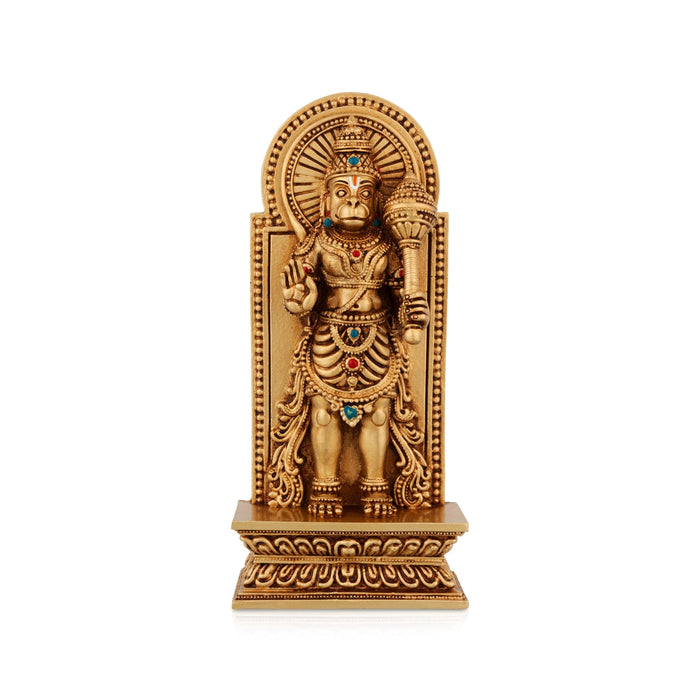 Hanuman Standing On Base Murti - 9 x 3.5 Inches | Resin Idol / Anjaneyar Statue For Home Decor