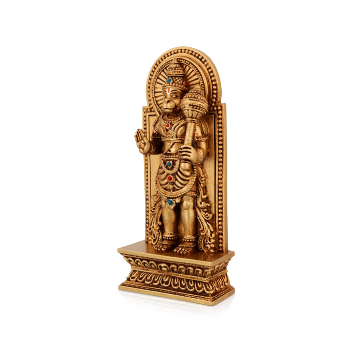 Hanuman Standing On Base Murti - 9 x 3.5 Inches | Resin Idol / Anjaneyar Statue For Home Decor