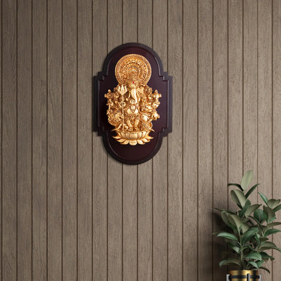 Subha Drishti Ganapathi Wall Hanging - 11 x 7 Inches | Sri Shubha Drishti Ganapathy Wall Hanger for Home Entrance