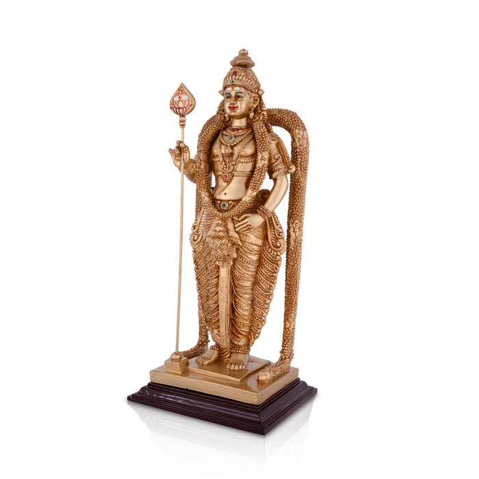 Murugan Statue - 12 x 5.5 Inches | Resin Statue/ Standing Kartikeya Statue for Pooja