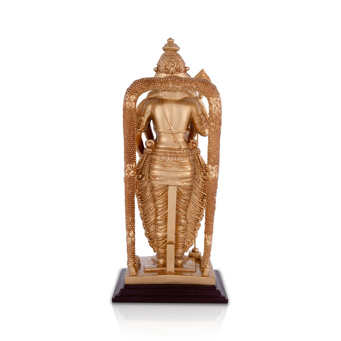 Murugan Statue - 12 x 5.5 Inches | Resin Statue/ Standing Kartikeya Statue for Pooja