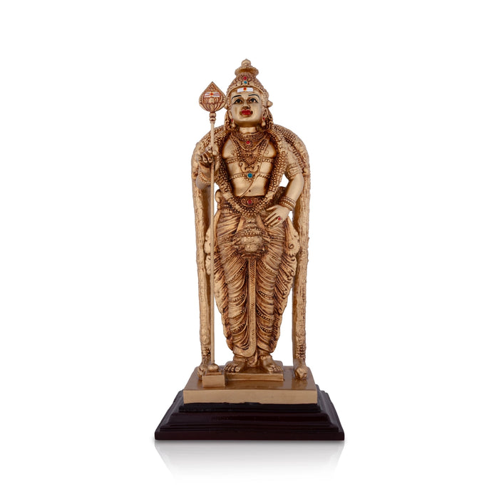 Murugan Statue - 9 x 4.5 Inches | Resin Statue/ Standing Kartikeya Statue for Pooja