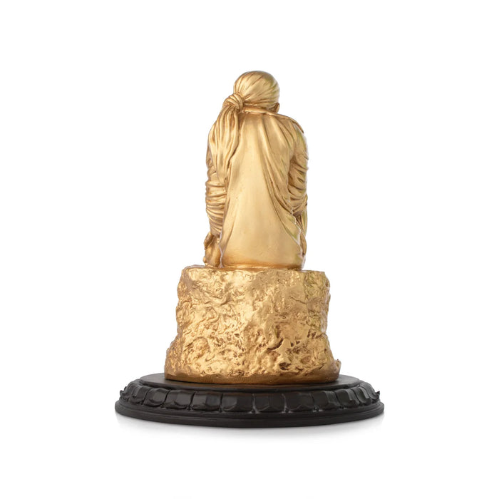 Saibaba Statue – 10 x 7 Inches | Shirdi Sai Baba Idol/ Gold Polish Saibaba Idol for Pooja - Fibre Murties