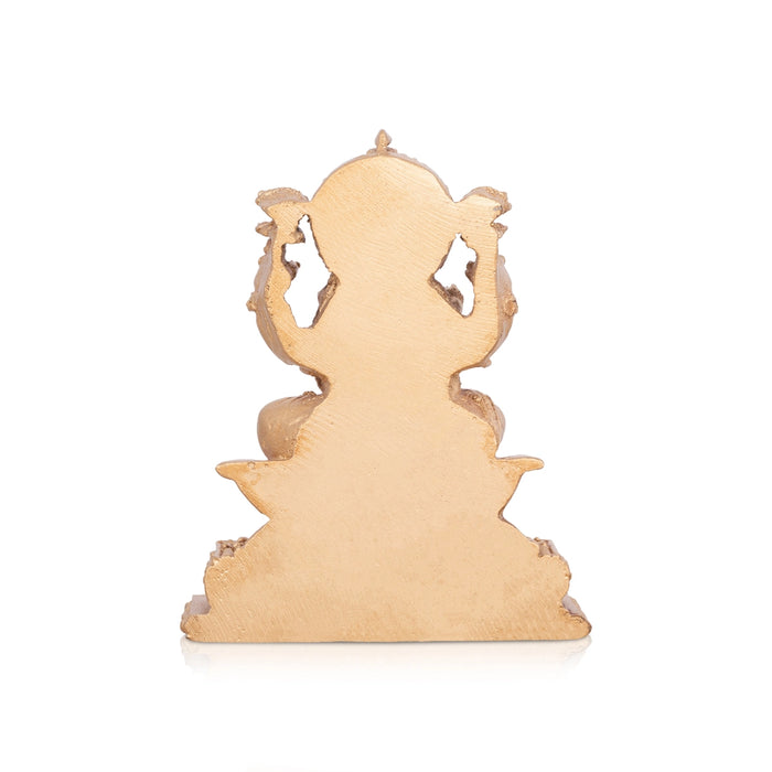 Laxmi Murti - 4.5 x 3.5 Inches | Gold Polish Laxmi Statue/ Resin Idol for Pooja/ 150 Gms Approx - Fibre Murties