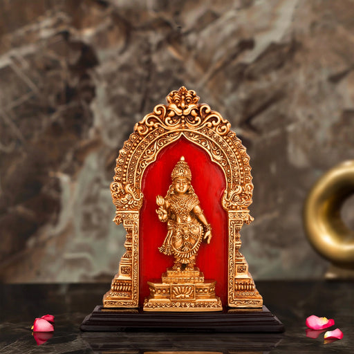 Kanyaka Parameswari Devi With Arch Standing On Base - 7.5 x 6 Inches | Resin Statue/ Kanyaka Parameswari for Pooja - Fibre Murties