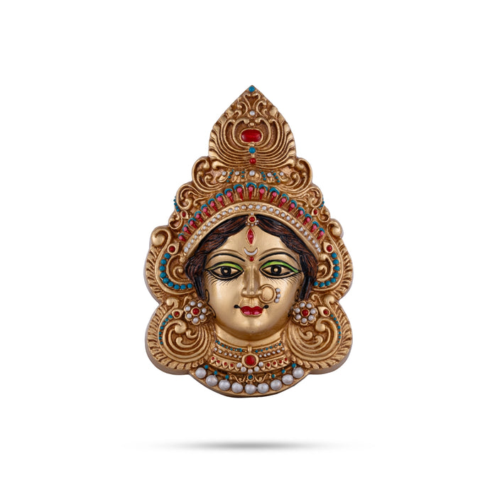 Durga Face Wall Hanging - 8 x 5.5 Inches | Resin Wall Hanger/ Maa Durga Face Wall Hanging for Home - Wall Hanging