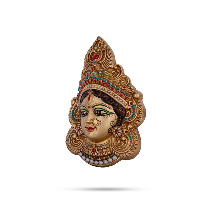 Durga Face Wall Hanging - 8 x 5.5 Inches | Resin Wall Hanger/ Maa Durga Face Wall Hanging for Home - Wall Hanging