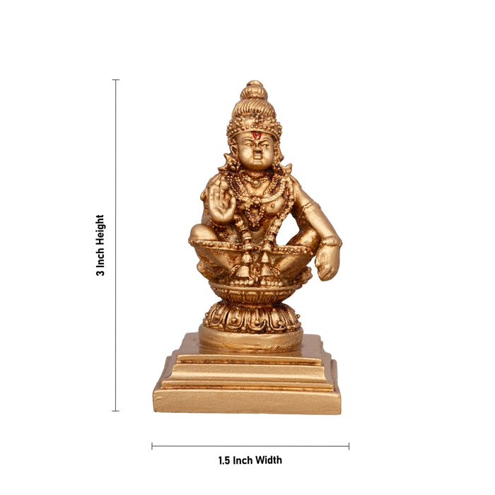 Ayyappan Statue - 3 x 1.5 Inches | Resin Statue/ Ayyappa Idol/ Ayyappan Vigraham for Pooja