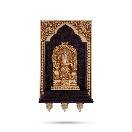 Ganesh Murti Wall Hanging - 7 x 4.5 Inches | Resin Ganpati Murti Wall Hanger/ Vinayaka Statue Wall Decoration - Wall Hanging