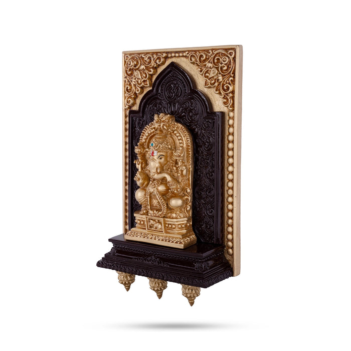 Ganesh Murti Wall Hanging - 7 x 4.5 Inches | Resin Ganpati Murti Wall Hanger/ Vinayaka Statue Wall Decoration - Wall Hanging